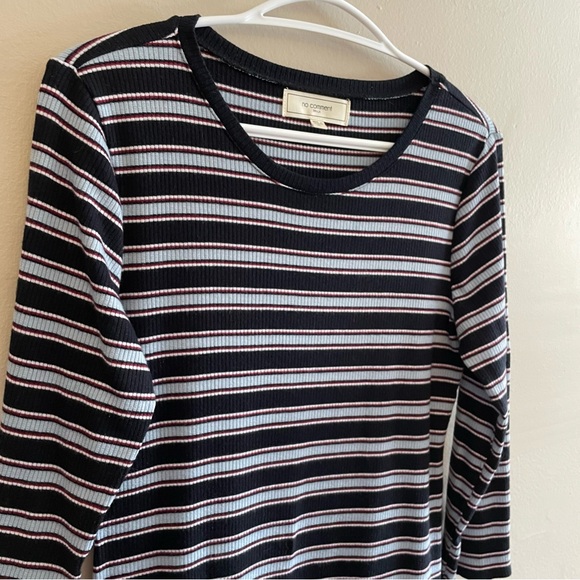 No Comment Blue Red & White Ribbed Bodycon Mini Dress – Size XL GUC - Picture 3 of 15